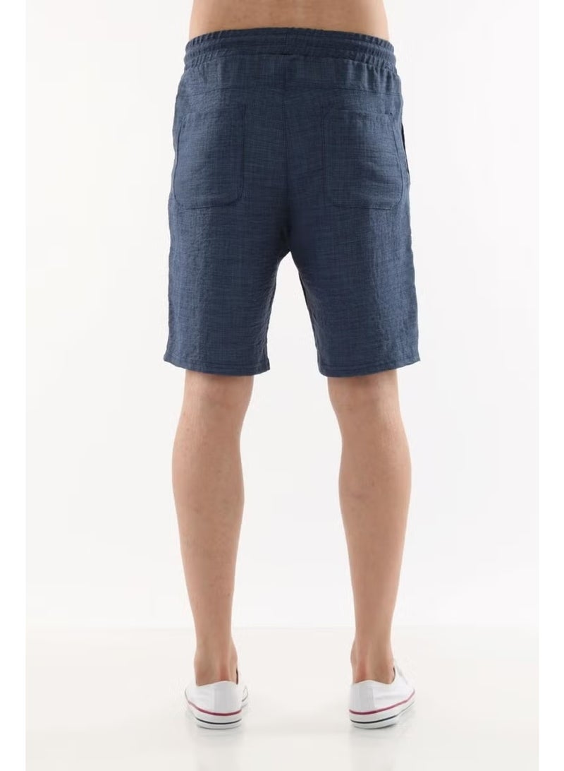 Cedy Denim Synthetic Linen High Waist Elastic, Loose Cut Men's Shorts C348 - Image 3